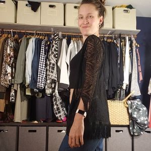 Band of Gypsies Sweaters - Band of Gypsies Fringe Coverup Band of Gypsies Sweaters - Band of Gypsies Fringe Coverup